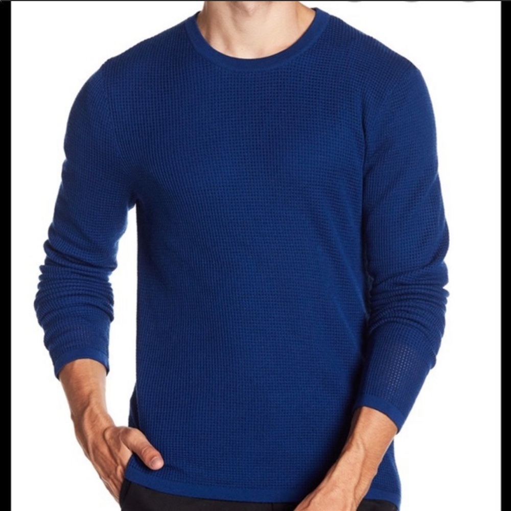 Vince Blue Double Layer Wool Pullover Size M